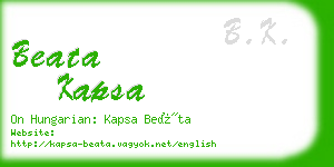 beata kapsa business card